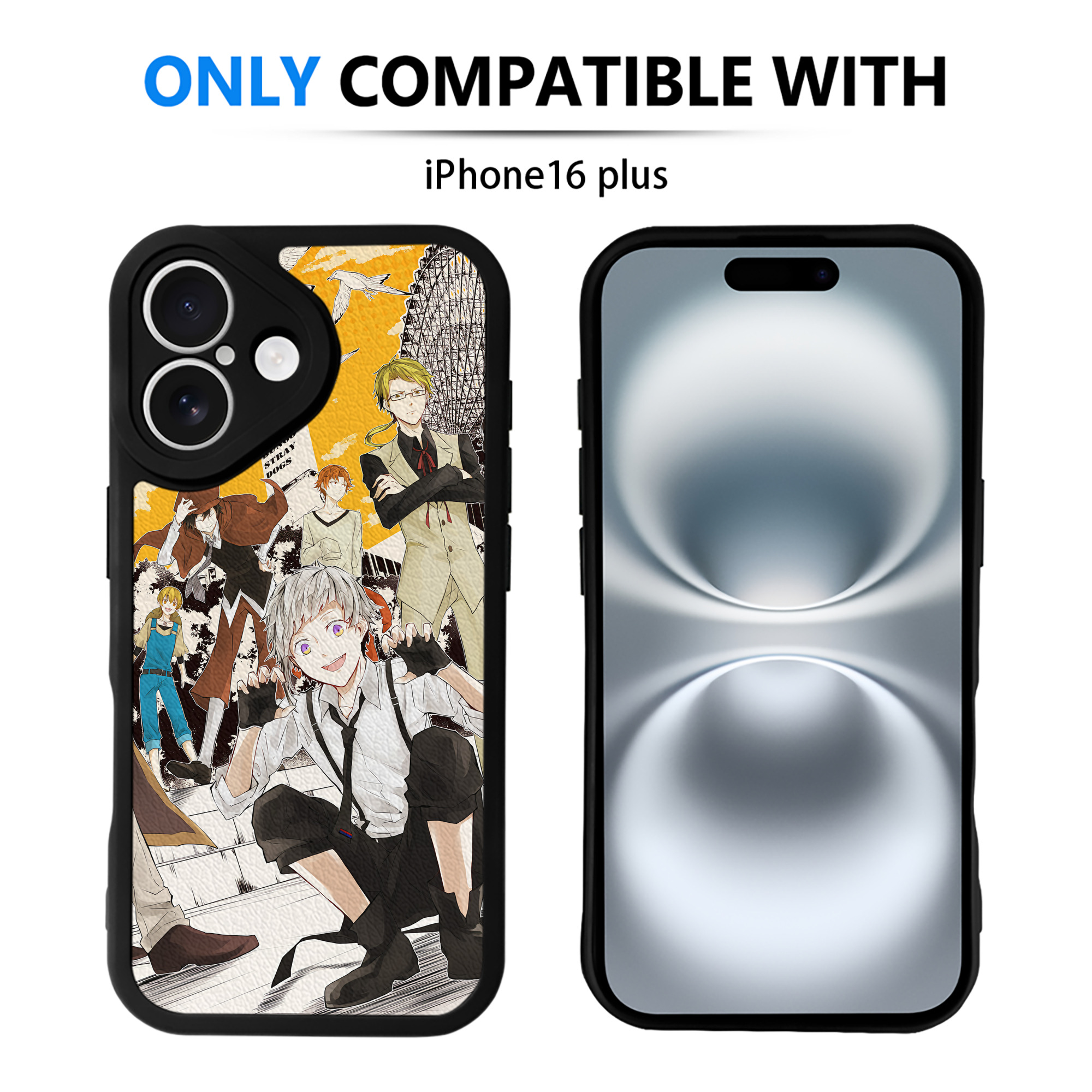 （画像用） 文豪ストレイドッグス Bungo Stray Dogs 【iPhone 16シリーズ対応】シリコンスマホケース（レザー調） 材質：シリコン